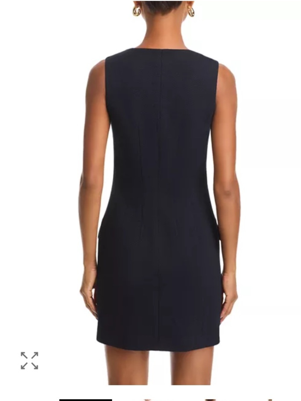 rag & bone Navy Square-Neck Mini Dress with Gold Buttons - Picture 2 of 8